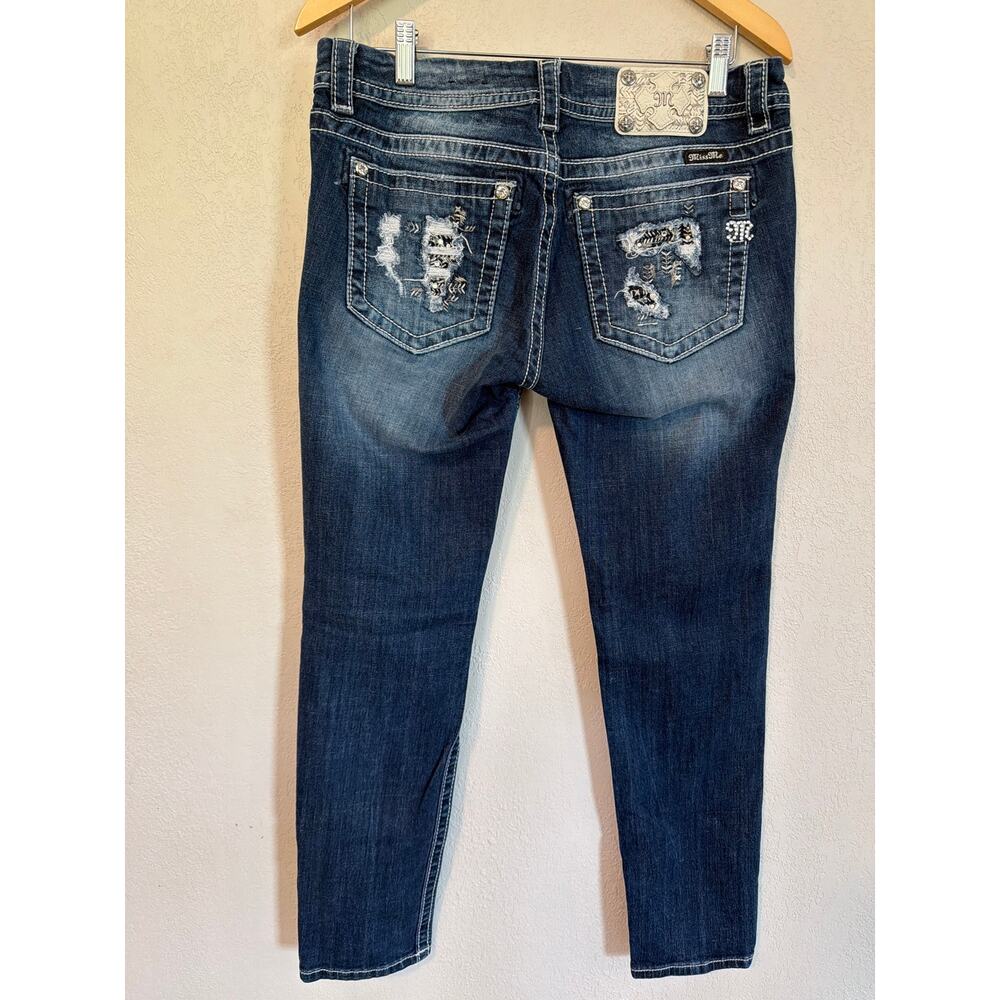Miss Me Signature Skinny Dark Wash Distressed Jeans SZ 31